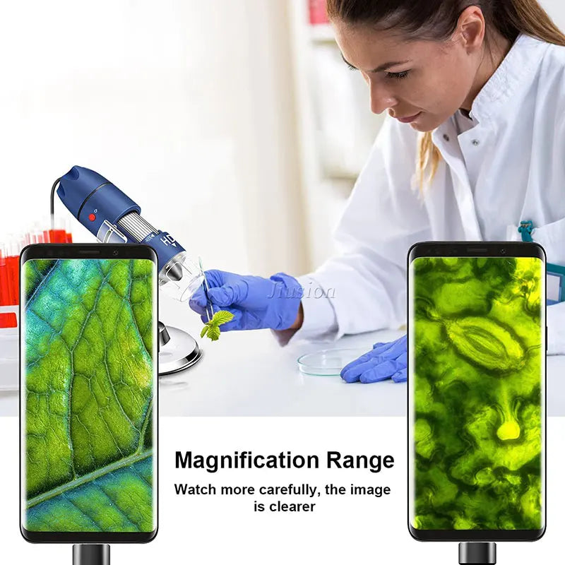 2K HD 2560x1440P USB Digital Microscope 40X to 1000X Handheld Mini Magnifier Camera for Android Phone Windows Mac Linux