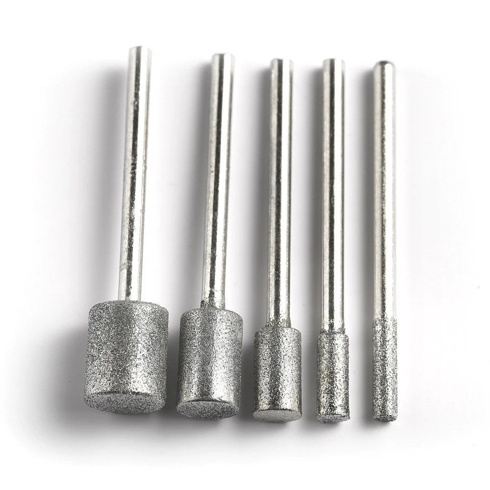 120 Grit 3mmx10mm Cylinder Diamond Grinding Bit for Dremel
