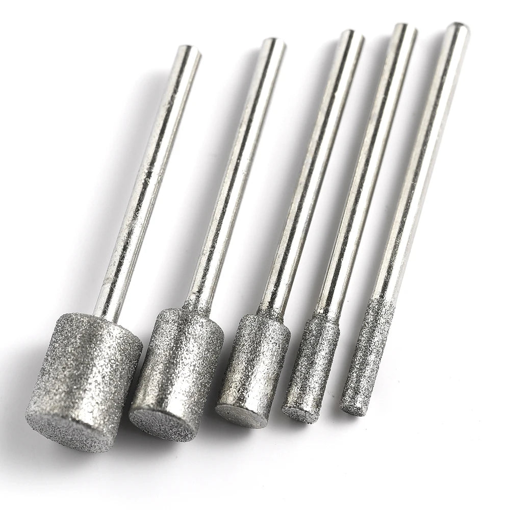 120 Grit 3mmx10mm Cylinder Diamond Grinding Bit for Dremel