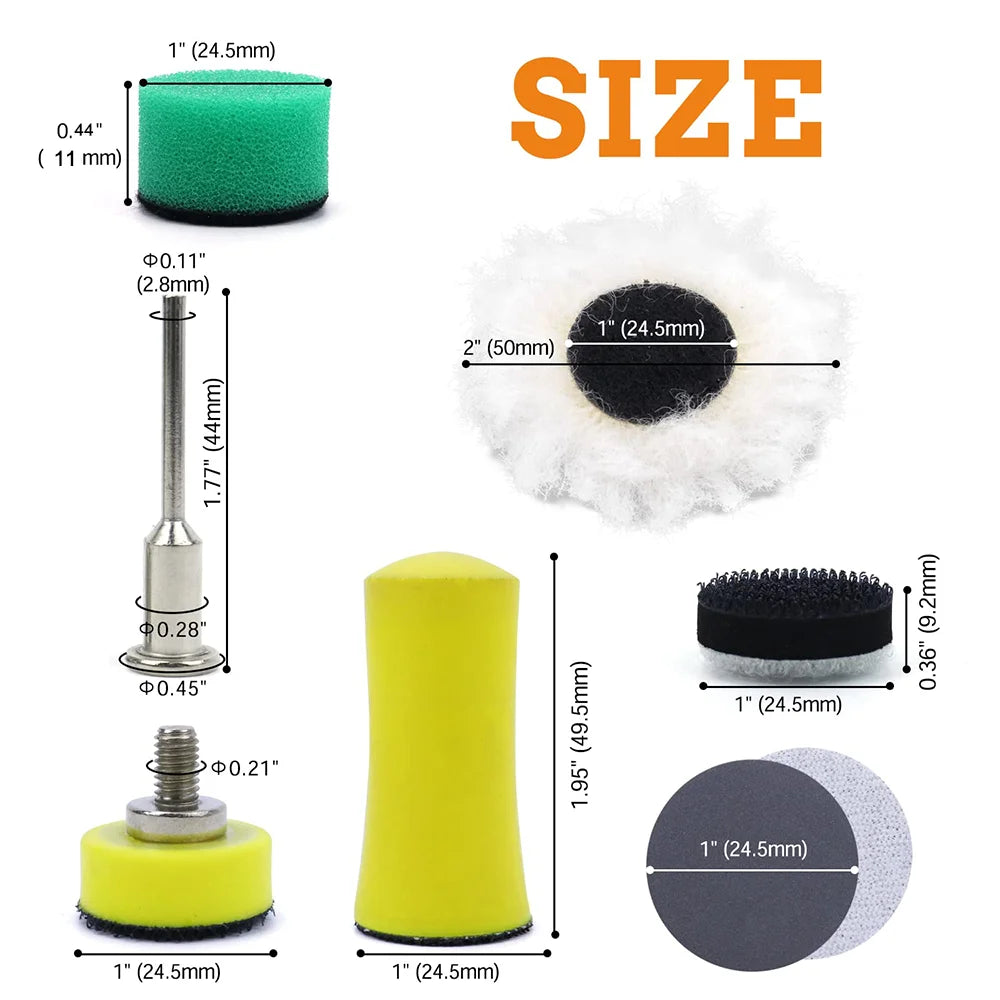 191 PCS Sanding Discs Hook and Loop Wet Dry Sandpaper 1 Inch 25mm with 3mm Shank Backing Pad Polishing Pads and Interface Pad