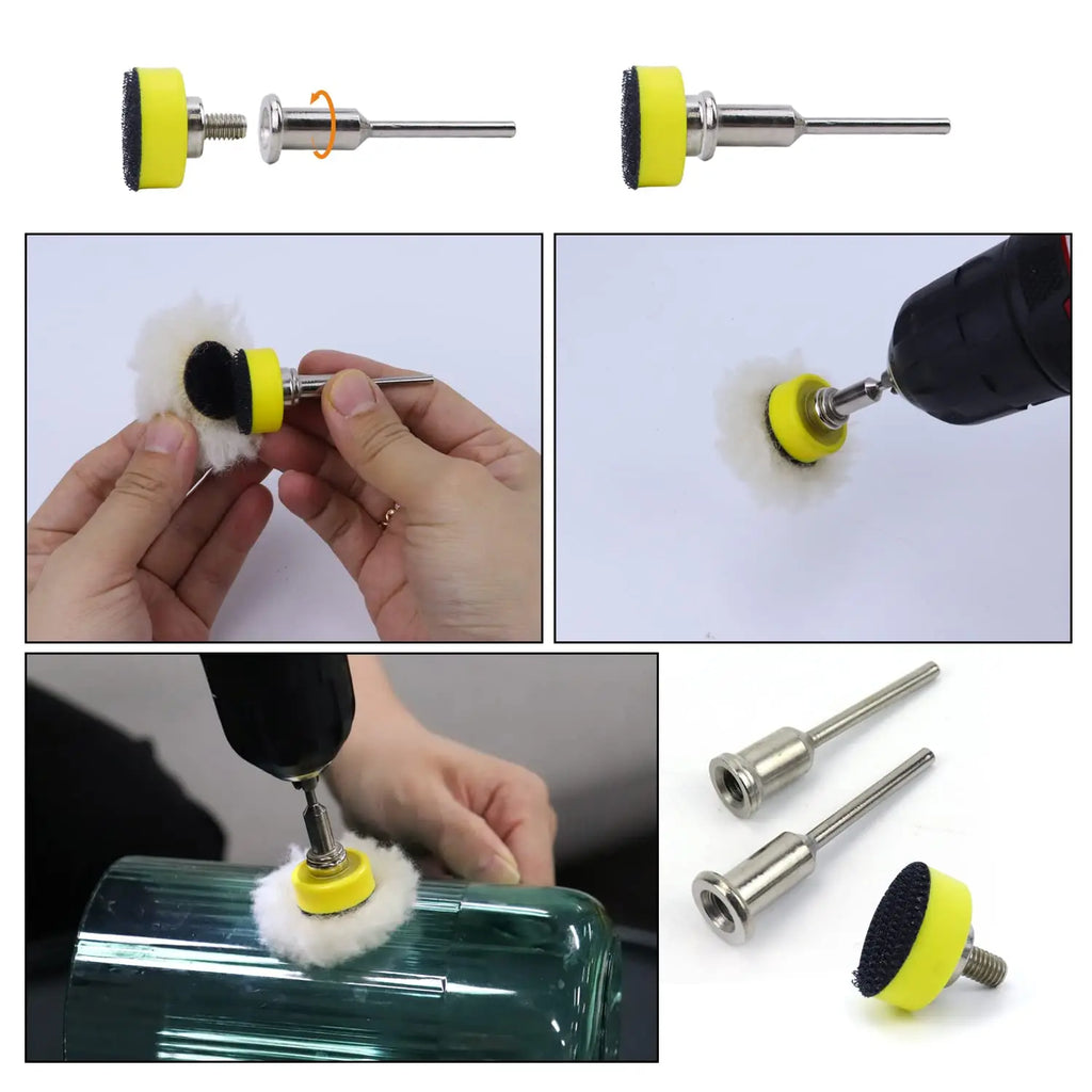 191 PCS Sanding Discs Hook and Loop Wet Dry Sandpaper 1 Inch 25mm with 3mm Shank Backing Pad Polishing Pads and Interface Pad