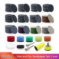 191 PCS Sanding Discs Hook and Loop Wet Dry Sandpaper 1 Inch 25mm with 3mm Shank Backing Pad Polishing Pads and Interface Pad